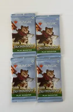 Magic The Gathering Bloomburrow Play Booster Pack Lot of 4 Sealed MTG 14 Cards - Image 1