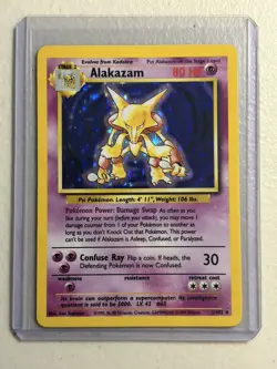 Alakazam 1/102 Base Set Holo Rare Unlimited Pokemon TCG Card LP - Image 1