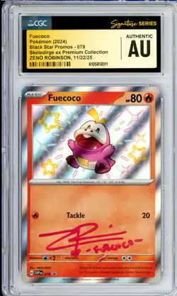 CGC Signed Zeno Robinson Fuecoco 079 Sv: Scarlet & Violet Promo Cards Holo 2024 - Image 1