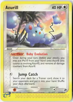 Azurill 31/100 Uncommon Sandstorm Pokemon Heavily Played - Image 1
