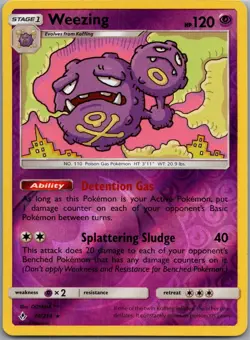 Weezing 74/214 Rare Unbroken Bonds Pokemon Reverse Holo Lightly Played - Image 1