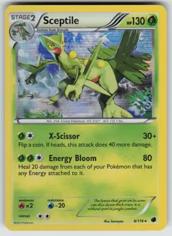 Sceptile 8/116 Holo Rare Plasma Freeze Pokemon Moderately Played - Image 1