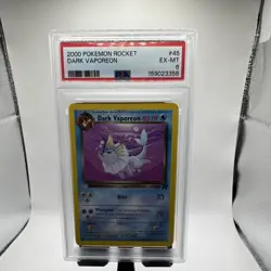 Pokemon TCG Dark Vaporeon Team Rocket 45/82 PSA 6 2000 English Uncommon - Image 1