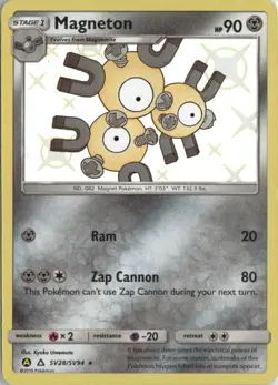 Magneton SV28/SV94 Shiny Rare Hidden Fates Shiny Vault Pokemon Holo Near Mint - Image 1