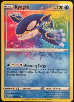 Kyogre 021/072 Amazing Rare Shining Fates Pokemon Holo Near Mint - Image 2