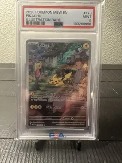 PSA 9 - English Pikachu 173/165 Pokemon Scarlet & Violet 151 Illustration Rare - Image 1