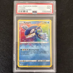 Pokemon Kyogre Amazing Rare Shining Fates 021/072 Holo PSA 9 - Image 1