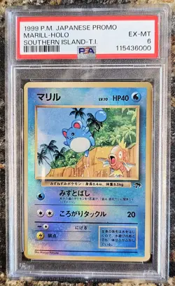1999 Pokemon Japanese Souther Island Promo MARILL HOLO PSA 6 EX-MT - Image 1