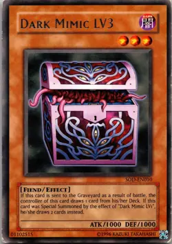 Dark Mimic LV3 SOD-EN010 Rare Soul of the Duelist Yu-Gi-Oh Unlimited LP - Image 1