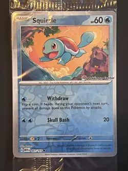Pokemon TCG Squirtle Stamped Holo Promo Card 007/165 Pokemon Center Sealed 151 - Image 1
