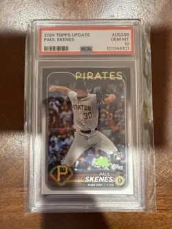 2024 Topps Update Series Paul Skenes Rookie Debut #US288 RC PSA 10 GEM MINT - Image 2