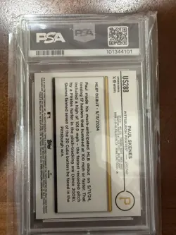 2024 Topps Update Series Paul Skenes Rookie Debut #US288 RC PSA 10 GEM MINT - Image 4