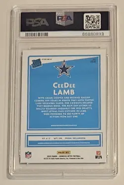 2020 Panini Donruss Optic Ceedee Lamb Blue Scope Prizm PSA 10 #156 RC Cowboys - Image 2