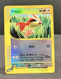 Pokemon TCG Pidgey REVERSE HOLO 123/165 Expedition Base Set 40 HP English 2002 - Image 1