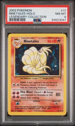 PSA 8 Ninetales 17/110 Holo Pokemon Card 2002 Legendary Collection WOTC Rare - Image 1