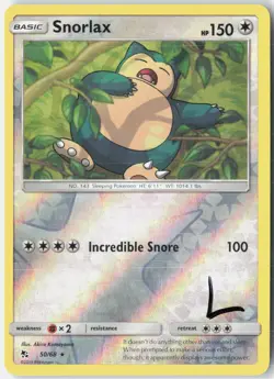 Snorlax 50/68 Rare Hidden Fates Pokemon Lightly Played - Image 1