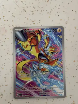 Pokemon TCG Stellar Crown Zeraora Holo Card Illustration Rare 151/142 - Image 1
