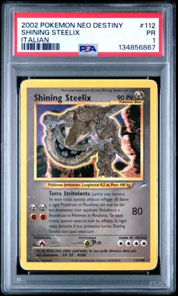 2002 POKEMON NEO DESTINY ITALIAN #112 SHINING STEELIX PSA 1 - Image 1