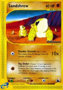 1x Sandshrew - 92/144 - Common Moderately Played Pokemon G2 - Skyridge - Image 1