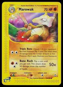 Pokemon Card - Marowak Aquapolis 54/147 Uncommon - Image 1
