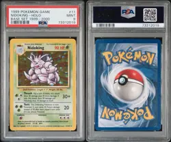 POKEMON NIDOKING HOLO BASE SET 1999-2000 4TH UK PRINT #11 PSA 9 POP 17 - Image 3