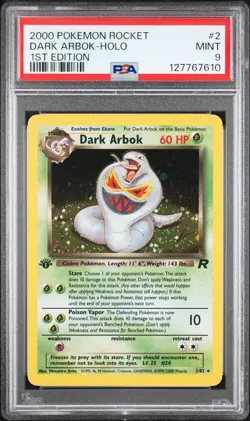 2000 POKEMON ROCKET 1ST EDITION #2 DARK ARBOK-HOLO PSA 9 - Image 1