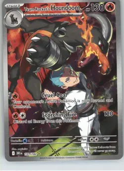 Team Rocket's Houndoom SV10: Destined Rivals [191/182] Illustration Rare Holo... - Image 1