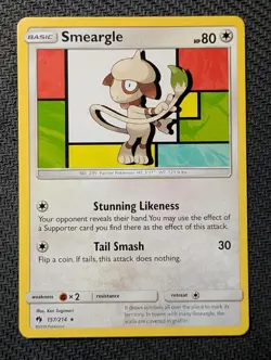 Smeargle 157/214 Rare Lost Thunder Pokemon Moderately Played - Image 1