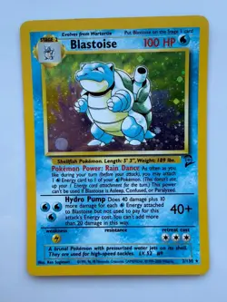 Blastoise 2/130 Base Set 2 Holo WoTC Vintage Pokemon Mark On Back - Image 1
