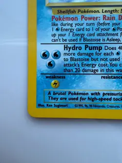 Blastoise 2/130 Base Set 2 Holo WoTC Vintage Pokemon Mark On Back - Image 4