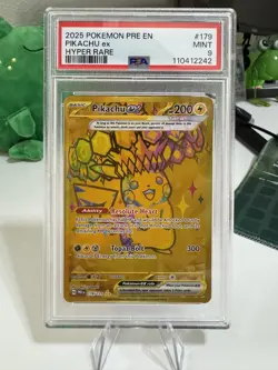 2025 POKEMON PRISMATIC EVOLUTIONS HYPER RARE #179 PIKACHU EX - PSA 9 - Image 3