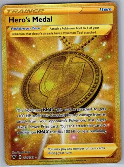 Hero's Medal (Secret) 201/185 SWSH04: Vivid Voltage - Pokemon Card - NM - Image 1