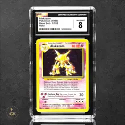 CGC 8 Alakazam 1999 Base Set 1/102 Holo Pokemon Card psa - Image 1