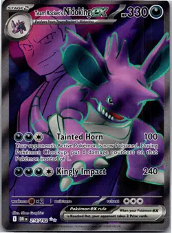 Team Rocket's Nidoking ex 216/182 Ultra Rare Destined Rivals Pokemon Holo NM - Image 1