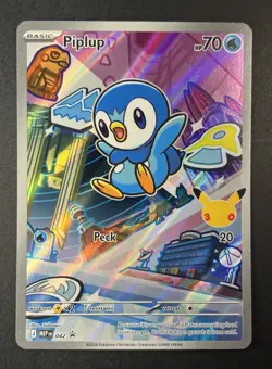 Pokemon Piplup MEP042 First Partners 30th Anniversary Black Star Promo - Image 1