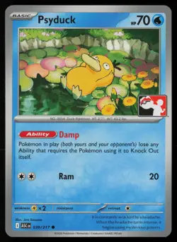 Pokemon TCG Psyduck 039/217 Prize Pack Series 9 Non-Holo Pack Fresh - NM - Image 1