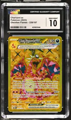 2023 POKEMON OBF EN-OBSIDIAN FLAMES HYPER RARE #228 CHARIZARD EX CGC 10 - Image 1