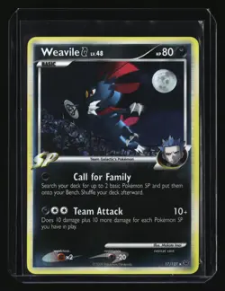 Pokemon WEAVILE G 17/127 Reverse Holo (2009 Platinum) LP/Light Play - Image 1