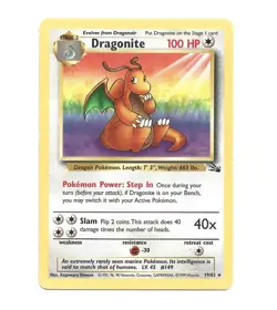 Dragonite – 19/62 – Non-Holo Rare – Fossil Unlimited – Pokemon TCG - Image 1