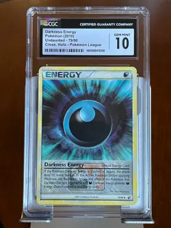 Pokemon Darkness Energy 79 Undaunted Cross. Holo Pokemon League CGC 10 Gem Mint - Image 1