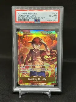 2024 One Piece EN Monkey D. Luffy ST10-006 SR Treasure Boosters Set PSA 10 - Image 1