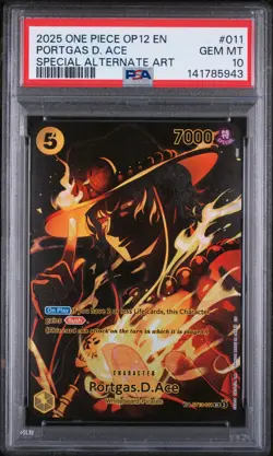 2025 ONE PIECE OP12-LEGACY OF THE MASTER #011 PORTGAS D. ACE PSA 10 - Image 1