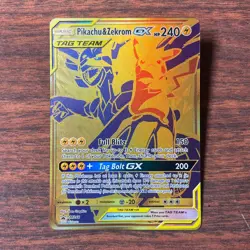 Pokemon TCG Pikachu & Zekrom GX SM248 SM Gols Promo Star Holo - Image 1