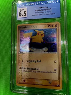 SWIRL 💫Pikachu Pop Series 5 12/17 CGC Cosmo Holo with inverted back - Image 1