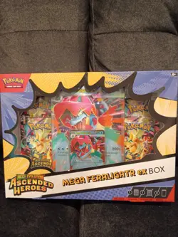 New Factory Sealed Mega Evolution Mega Feraligatr Ex Box Ascended Heroes Pokemon - Image 1
