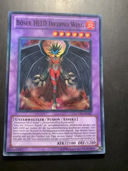 Yugioh! Boser HELD Inferno Wing Super Rare - LCGX-DE067 Unlimited - Deutsch - Image 1