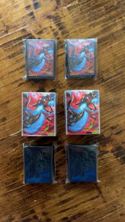 Pokemon Charizard Card Sleeves (2 Arts) 65 Count Each + Charizard Deck box LOT - Image 1