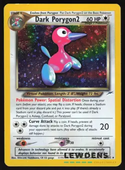 Dark Porygon2 - 8/105 - Holo Rare - Neo Destiny - Pokemon Card - SWIRL - Image 1