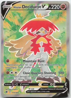 Hisuian Decidueye V 173/189 SWSH10: Astral Radiance Pokemon Card NM - Image 1