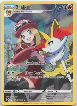 Braixen TG01/TG30 SWSH12: Silver Tempest Trainer Gallery Pokemon Card NM - Image 1